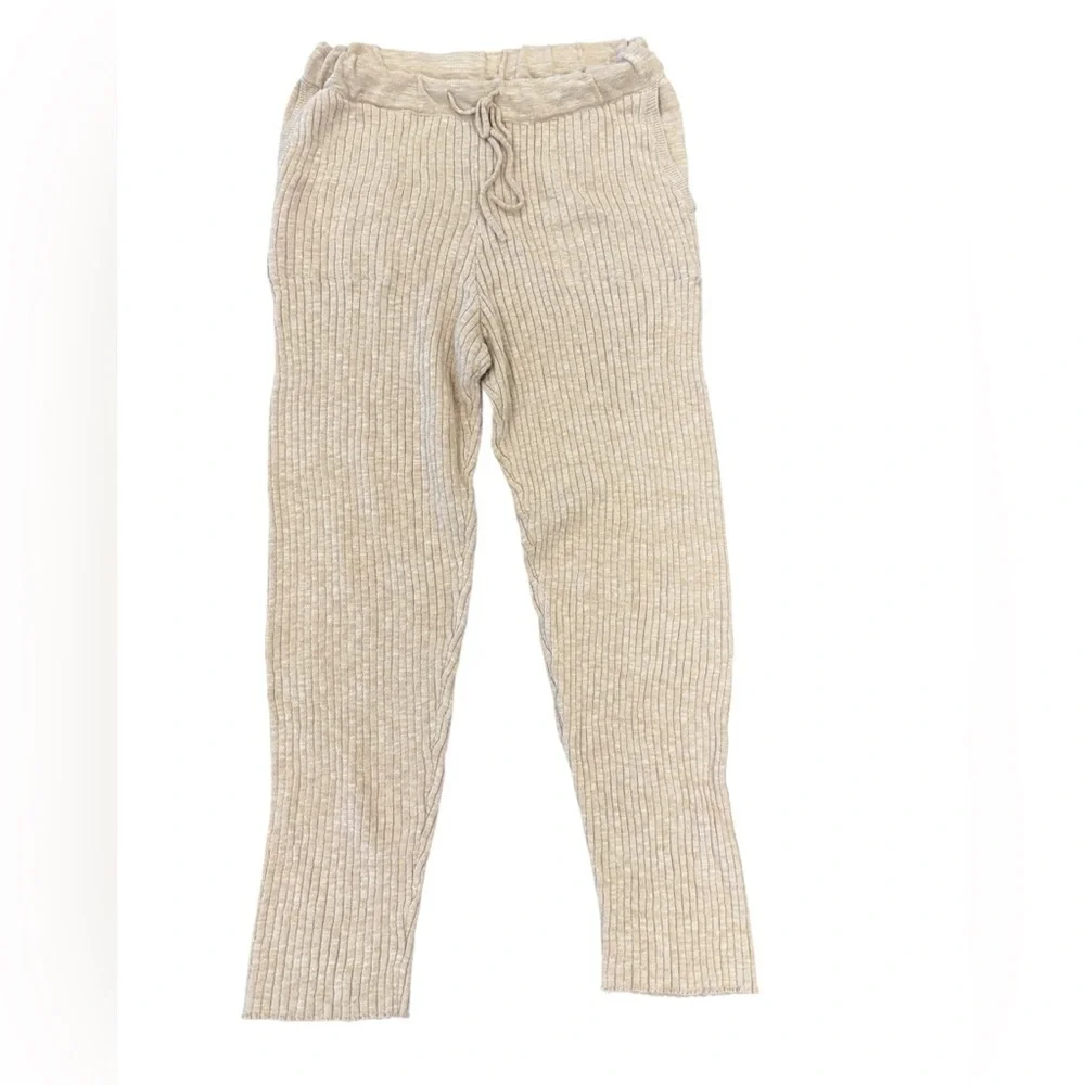 Free People Beach Around The Clock Ribbed Knit  Joggers Pants Sz M
